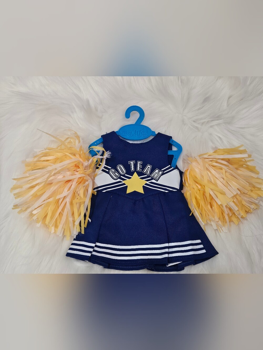 Doll's Cheerleader Outfit With Pom Poms